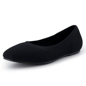 Cushionaire black knit ballet flats